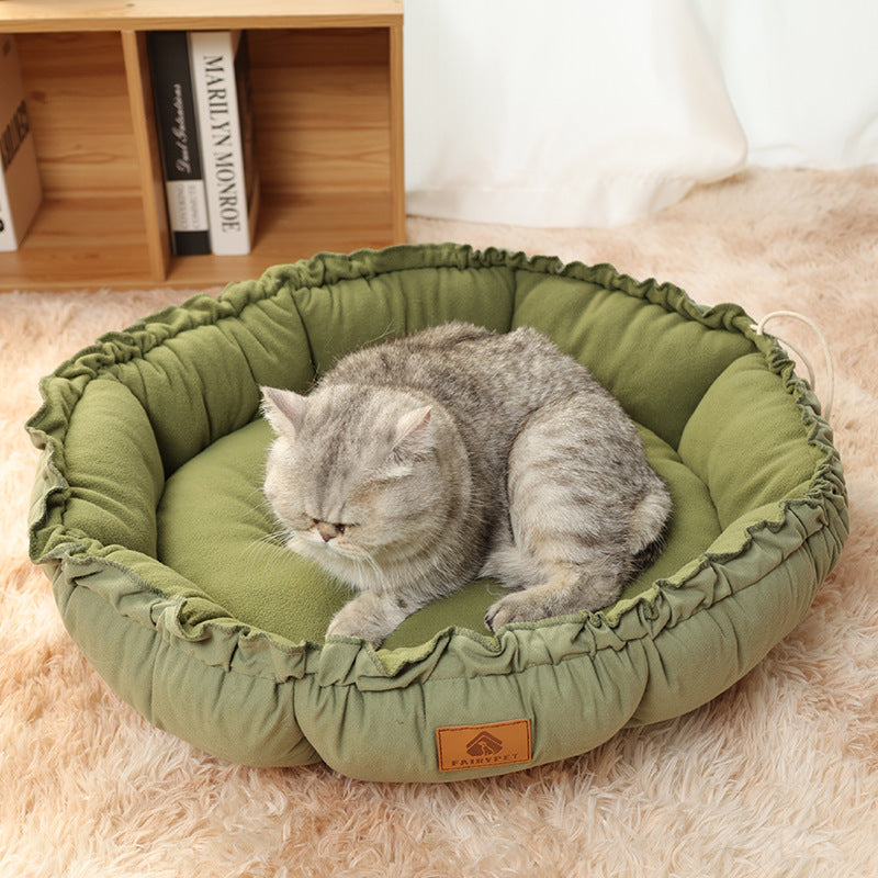 Reversible Donut Pet Bed for Indoor Cats Puppies and Kittens