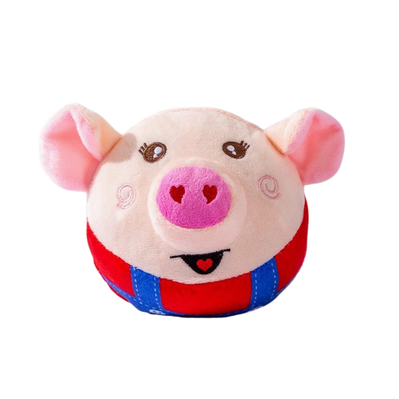 USB Rechargeable Plush Piglet Pet Toy Singing Jumping Interactive Ball