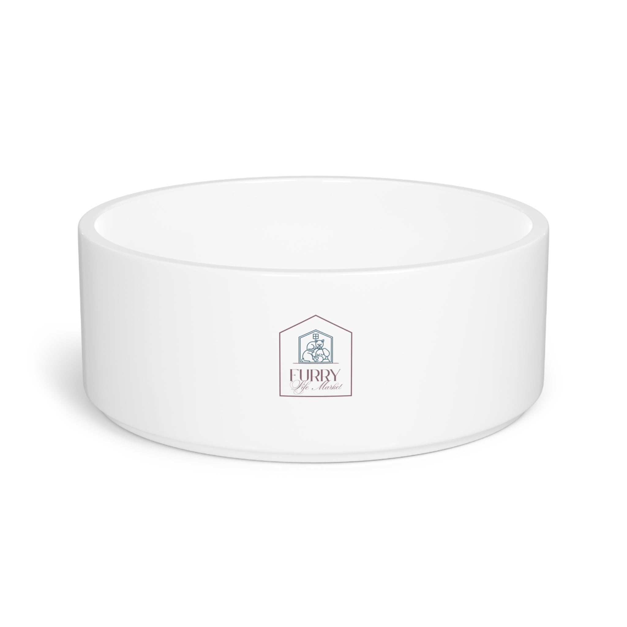Ceramic Pet Bowl with Custom Home Logo — Personalized Dog & Cat Feeder
