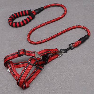 Dog Leash and Chest Harness Set for Comfortable Pet Walking
