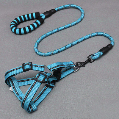 Dog Leash and Chest Harness Set for Comfortable Pet Walking