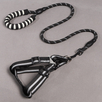 Dog Leash and Chest Harness Set for Comfortable Pet Walking