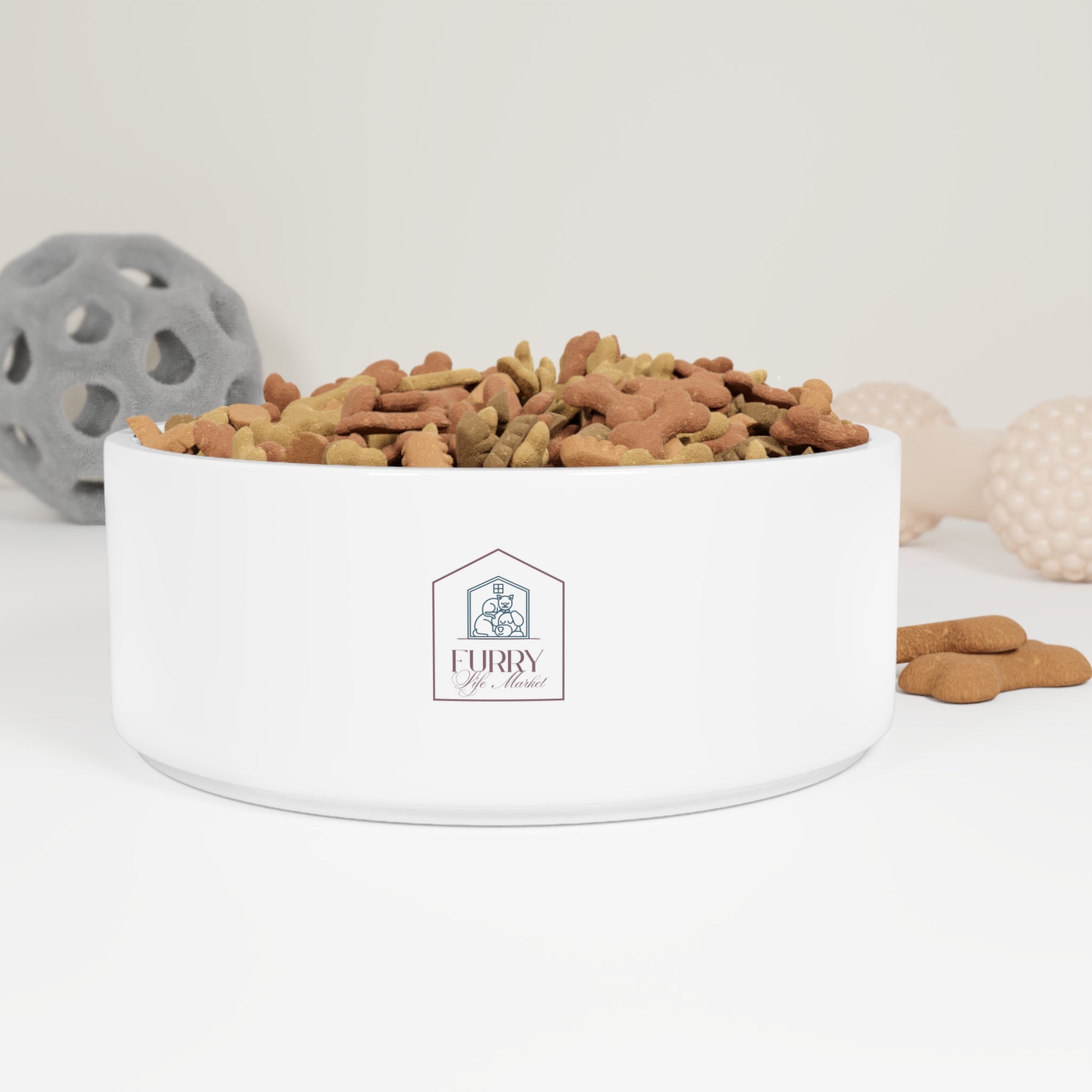 Ceramic Pet Bowl with Custom Home Logo — Personalized Dog & Cat Feeder
