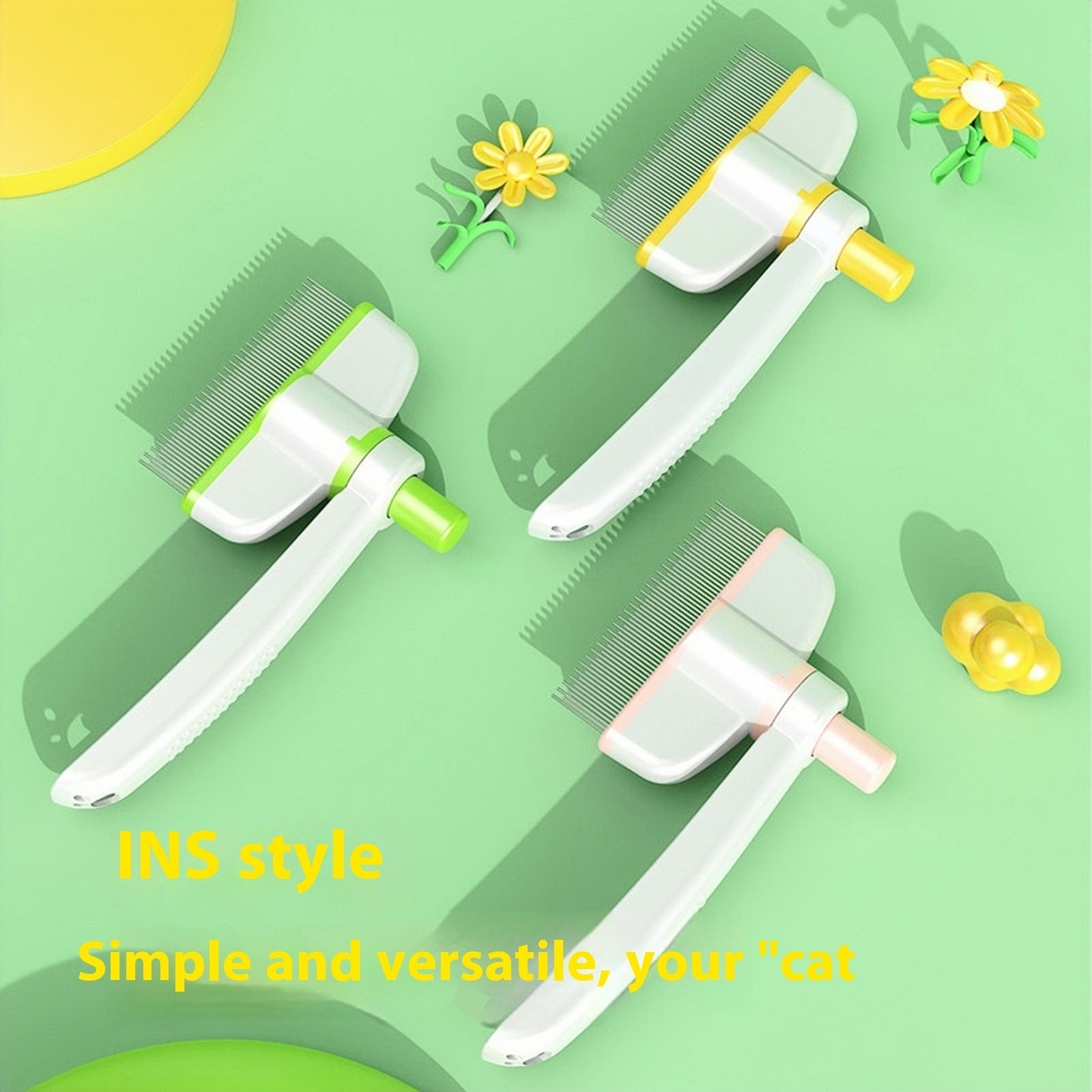 Self-Cleaning Pet Comb Hair Removal Brush for Cats and Dogs