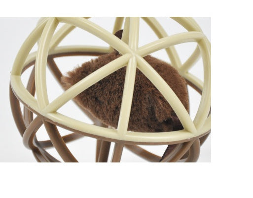 Vocalizing Cat Toy Ball Cage for Interactive Pet Play Fun