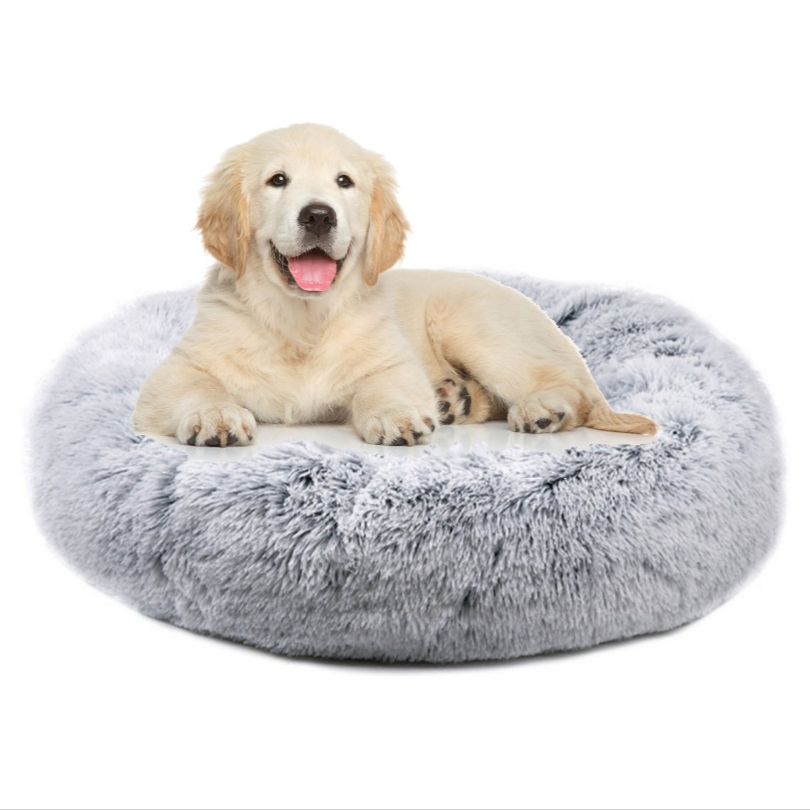 OrthoPlush Pet Bed Snowflake White Two Tone Comfortable Sleeping Cushion