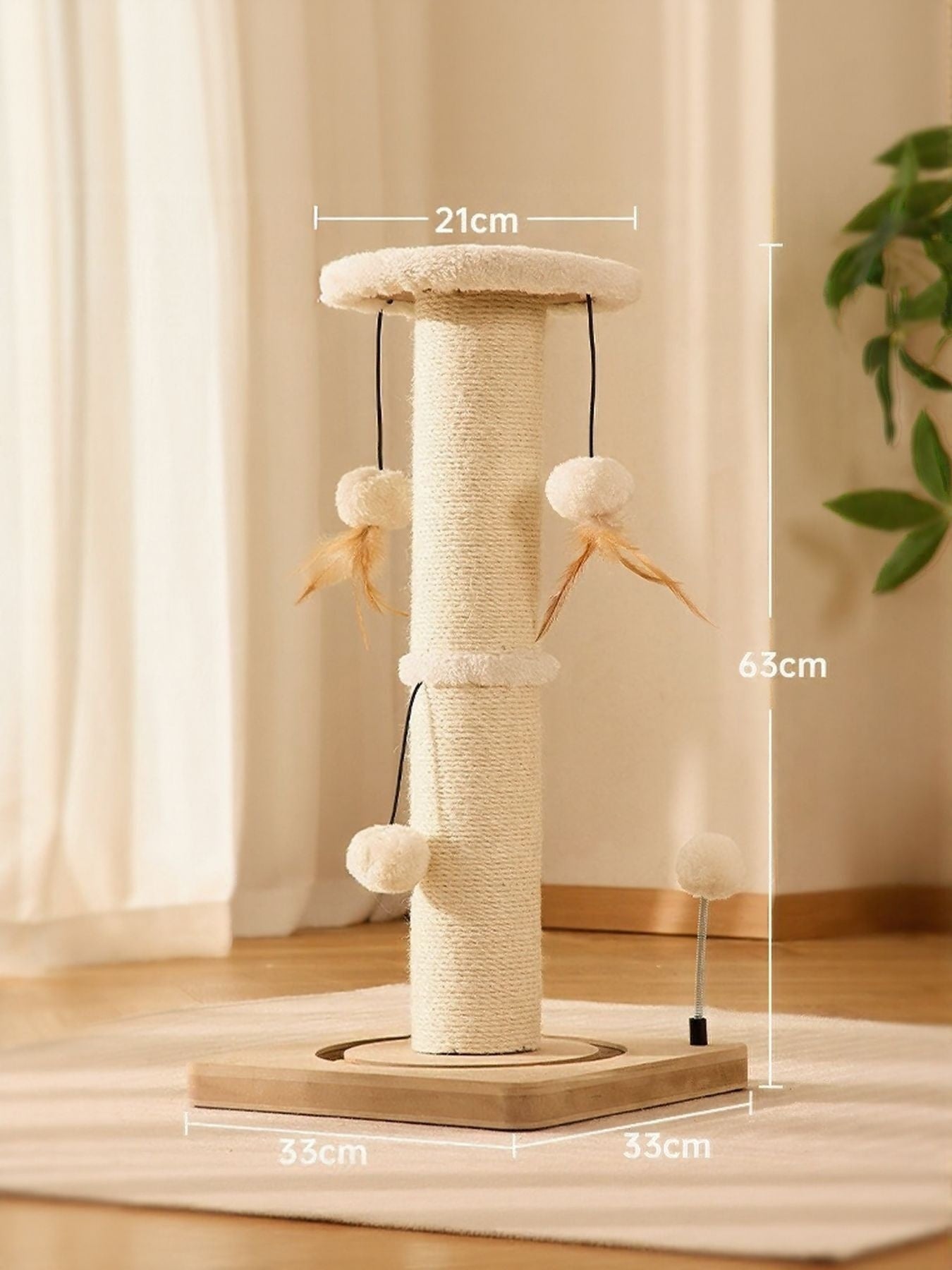 Modern Plush Cat Tree with Scratching Post for Indoor Cats