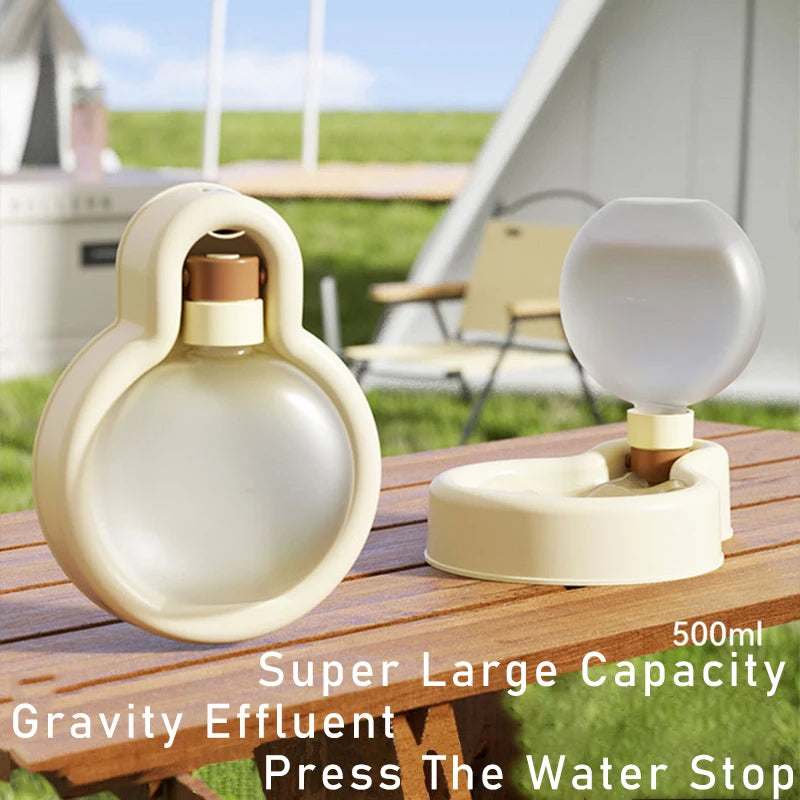 Portable Pet Water Bottle with Foldable Bowl for Travel Outdoors