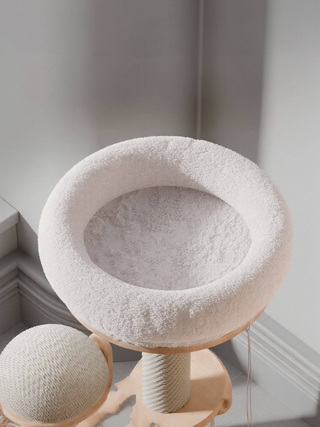 Modern Plush Cat Tree with Scratching Post for Indoor Cats