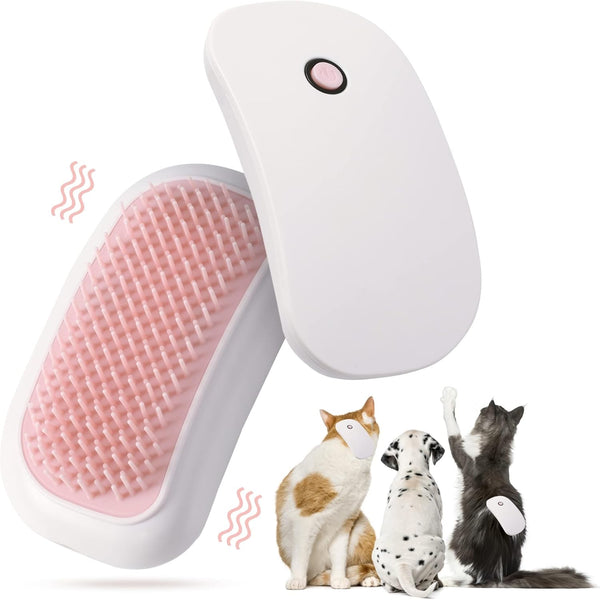 Portable Electric Pet Massage Brush for Cats and Dogs Pink