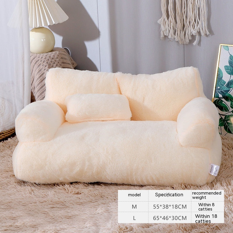 Luxury Plush Pet Sofa Bed for Cats and Small Dogs