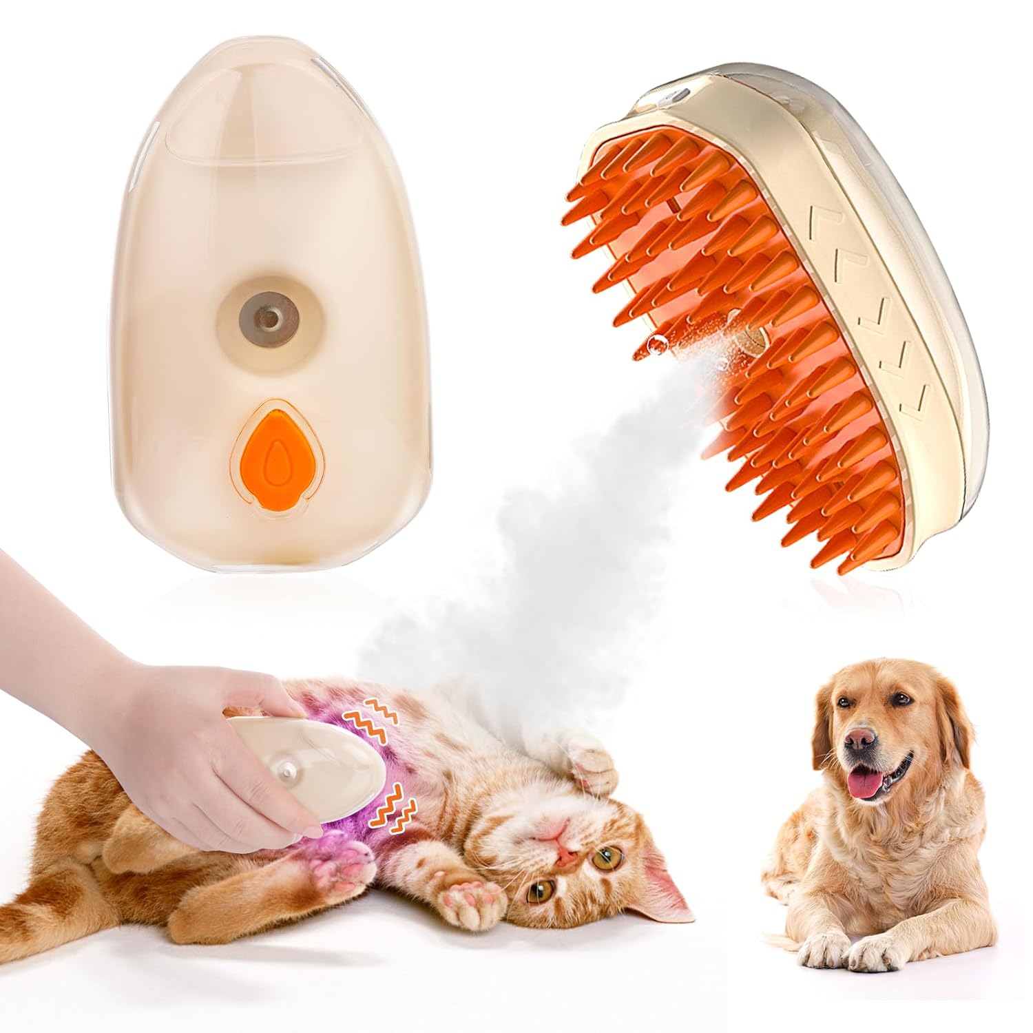 4 In1 Steam Pet Brush for Cats and Dogs Grooming Tool
