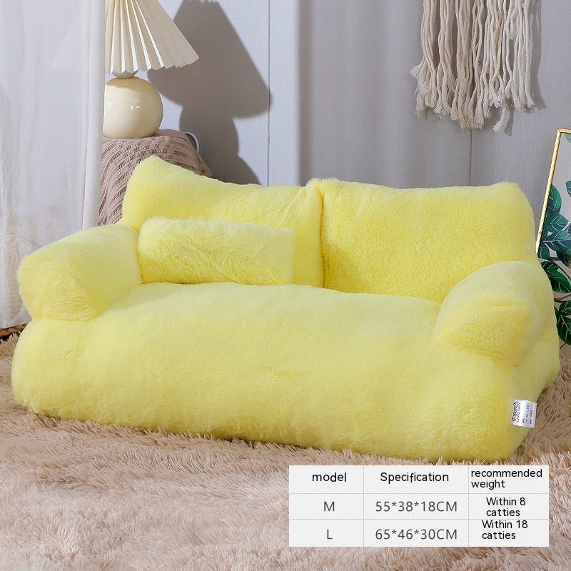 Luxury Plush Pet Sofa Bed for Cats and Small Dogs