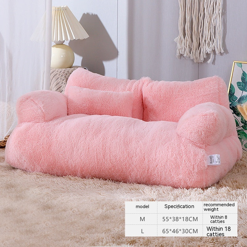 Luxury Plush Pet Sofa Bed for Cats and Small Dogs