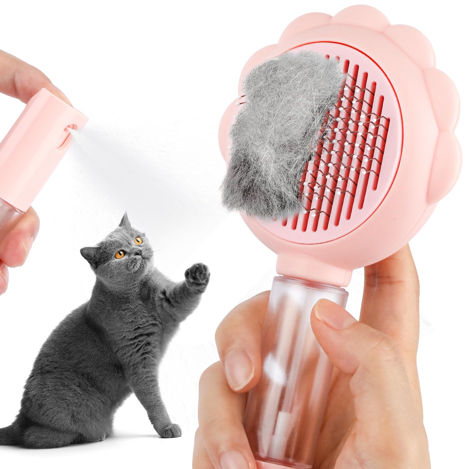 Self-Cleaning Spray Pet Brush for Cats and Dogs Grooming Tool