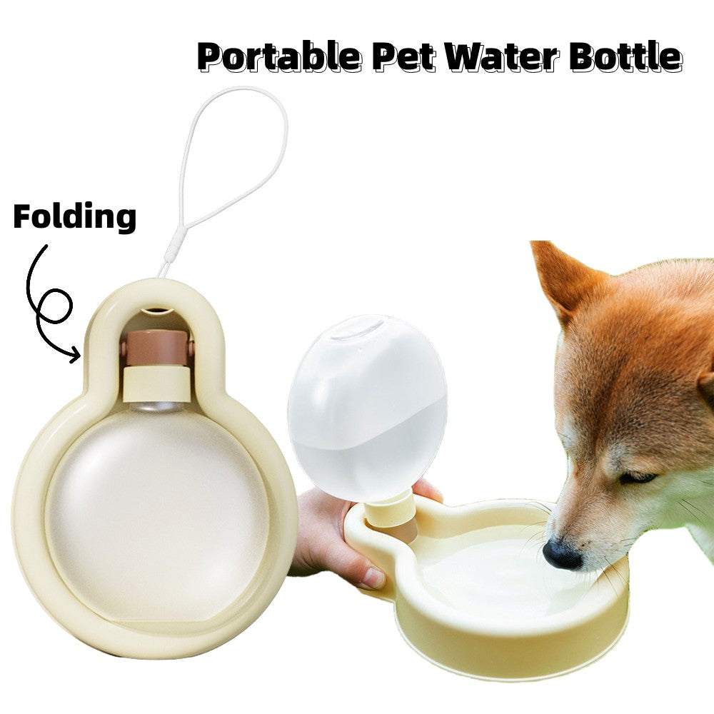 Portable Pet Water Bottle with Foldable Bowl for Travel Outdoors