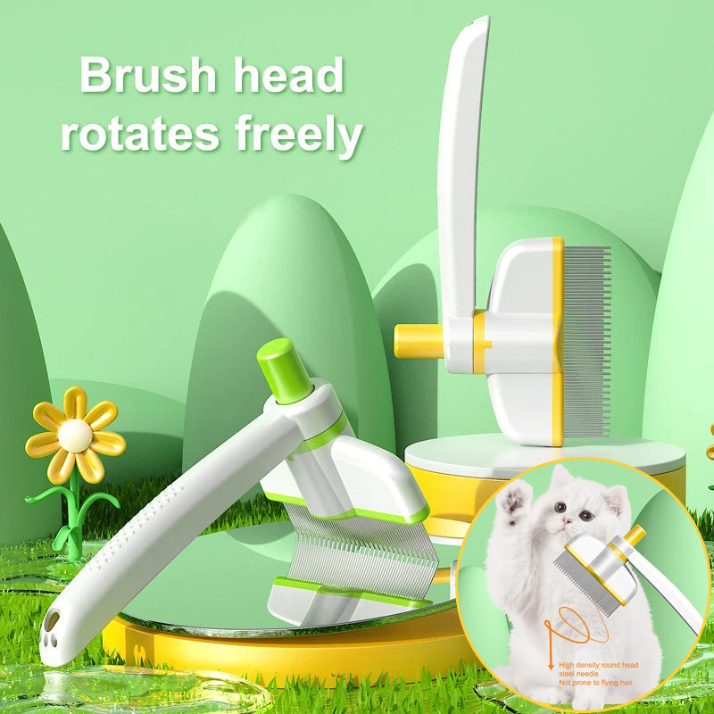 Self-Cleaning Pet Comb Hair Removal Brush for Cats and Dogs