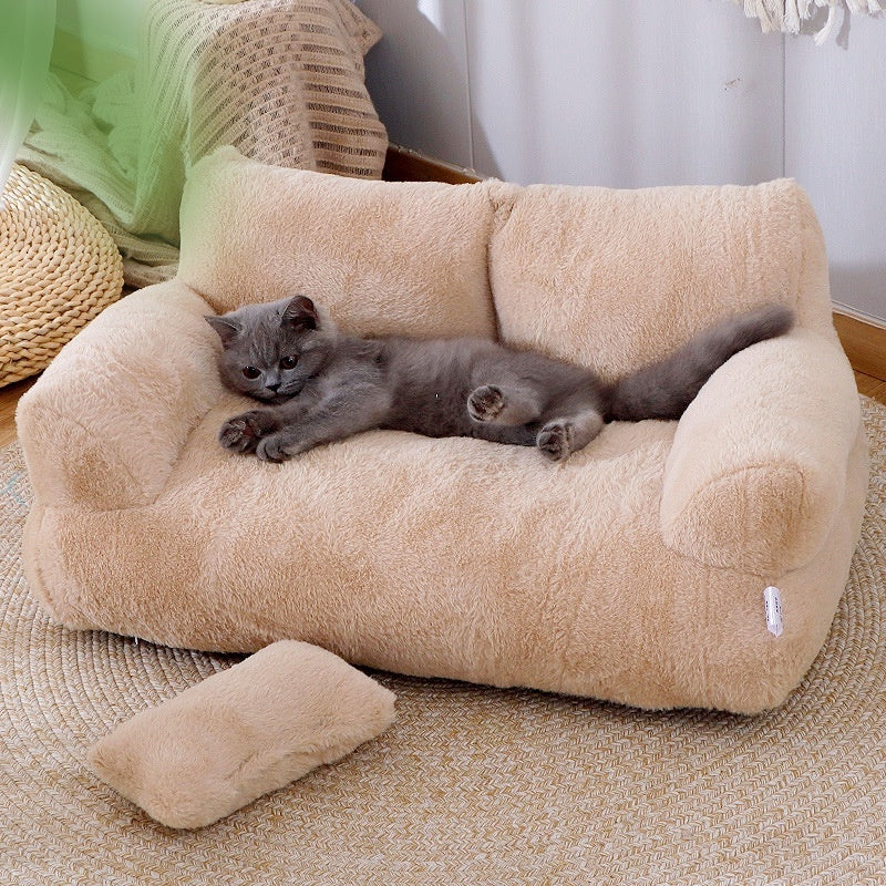 Luxury Plush Pet Sofa Bed for Cats and Small Dogs