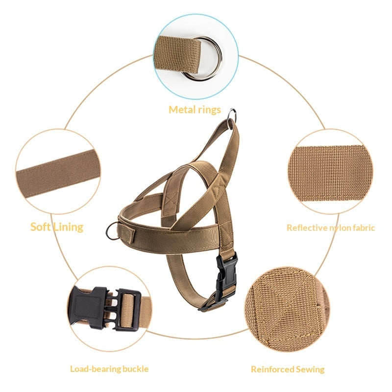 Dog Vest Style Collar and Harness Adjustable Walking Pet Gear