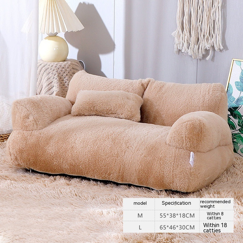 Luxury Plush Pet Sofa Bed for Cats and Small Dogs