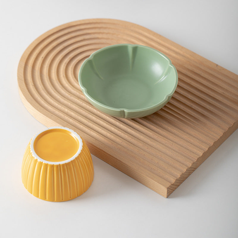Ceramic Pet Feeding Bowl Macaron Candy Color for Cats Dogs