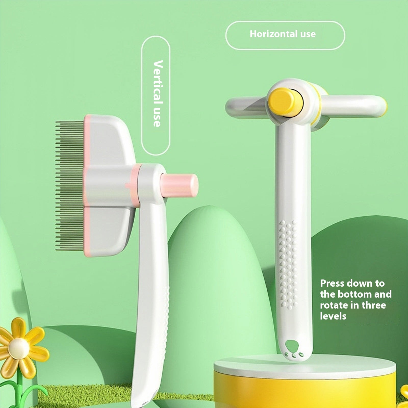 Self-Cleaning Pet Comb Hair Removal Brush for Cats and Dogs