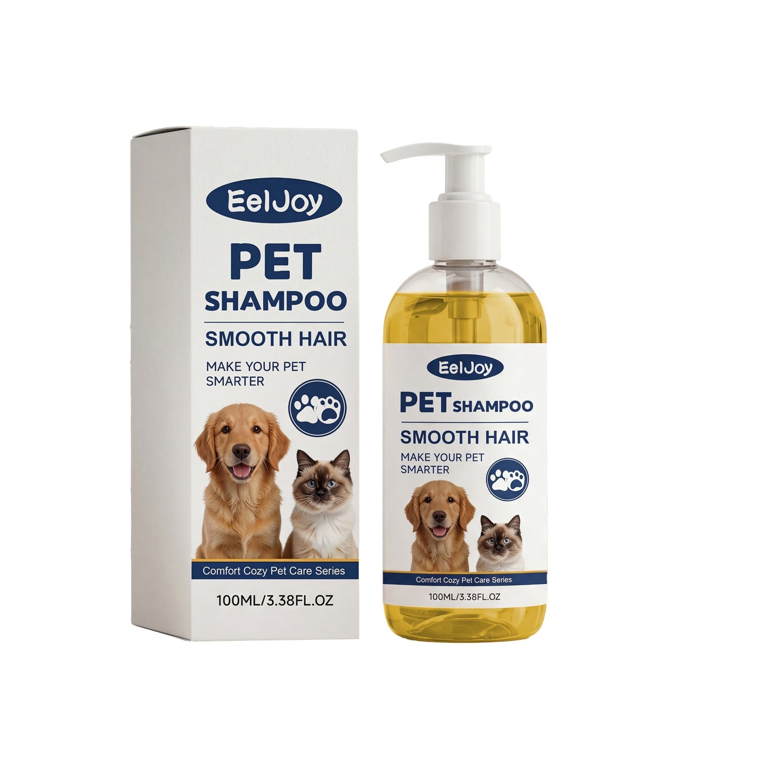 Smooth Hair Pet Shampoo for Dogs and Cats Gentle Cleansing