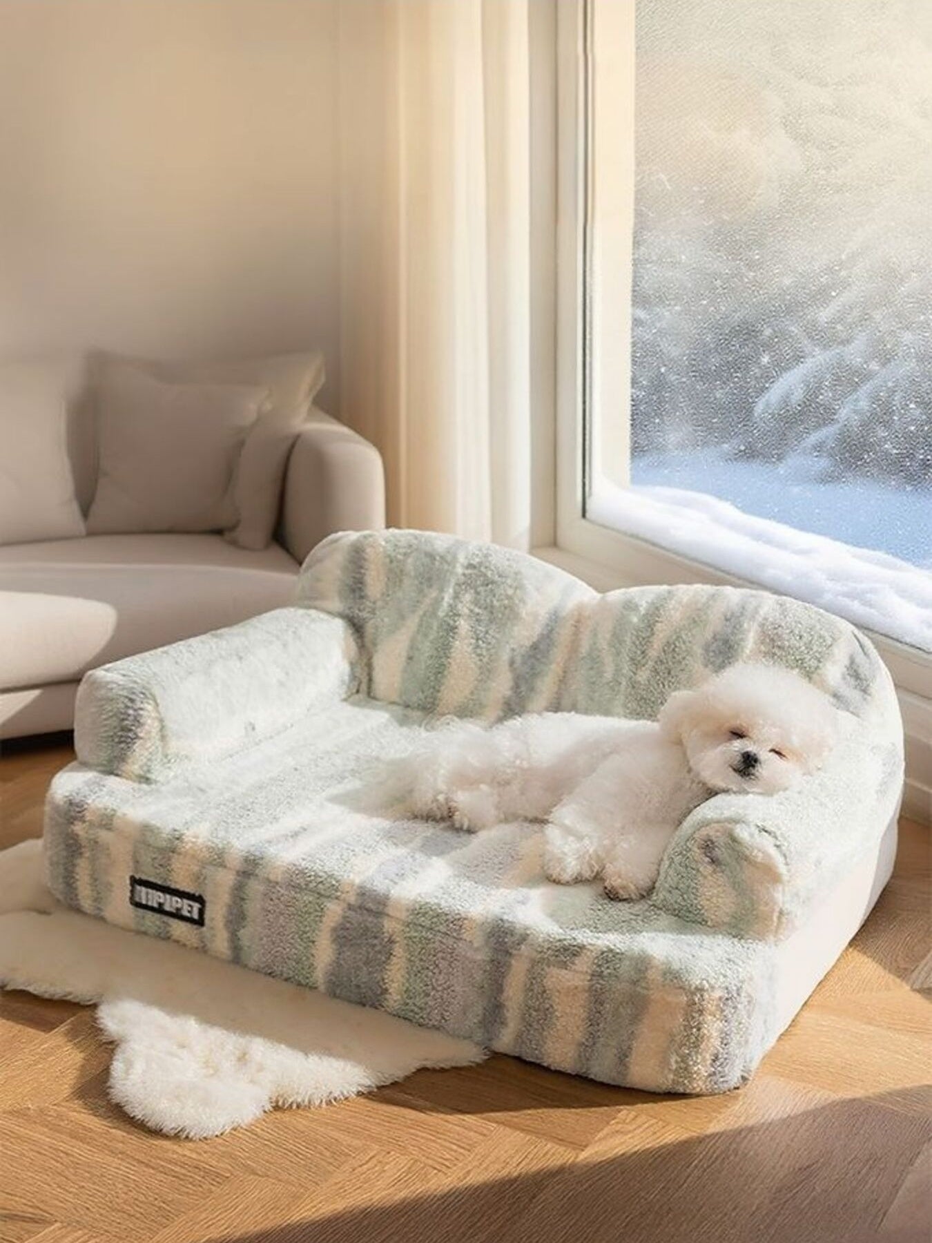 Soft Plush Pet Bed Comfortable Sleeping Cushion for Dogs Cats Puppies