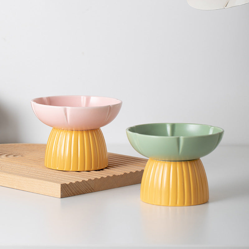 Ceramic Pet Feeding Bowl Macaron Candy Color for Cats Dogs