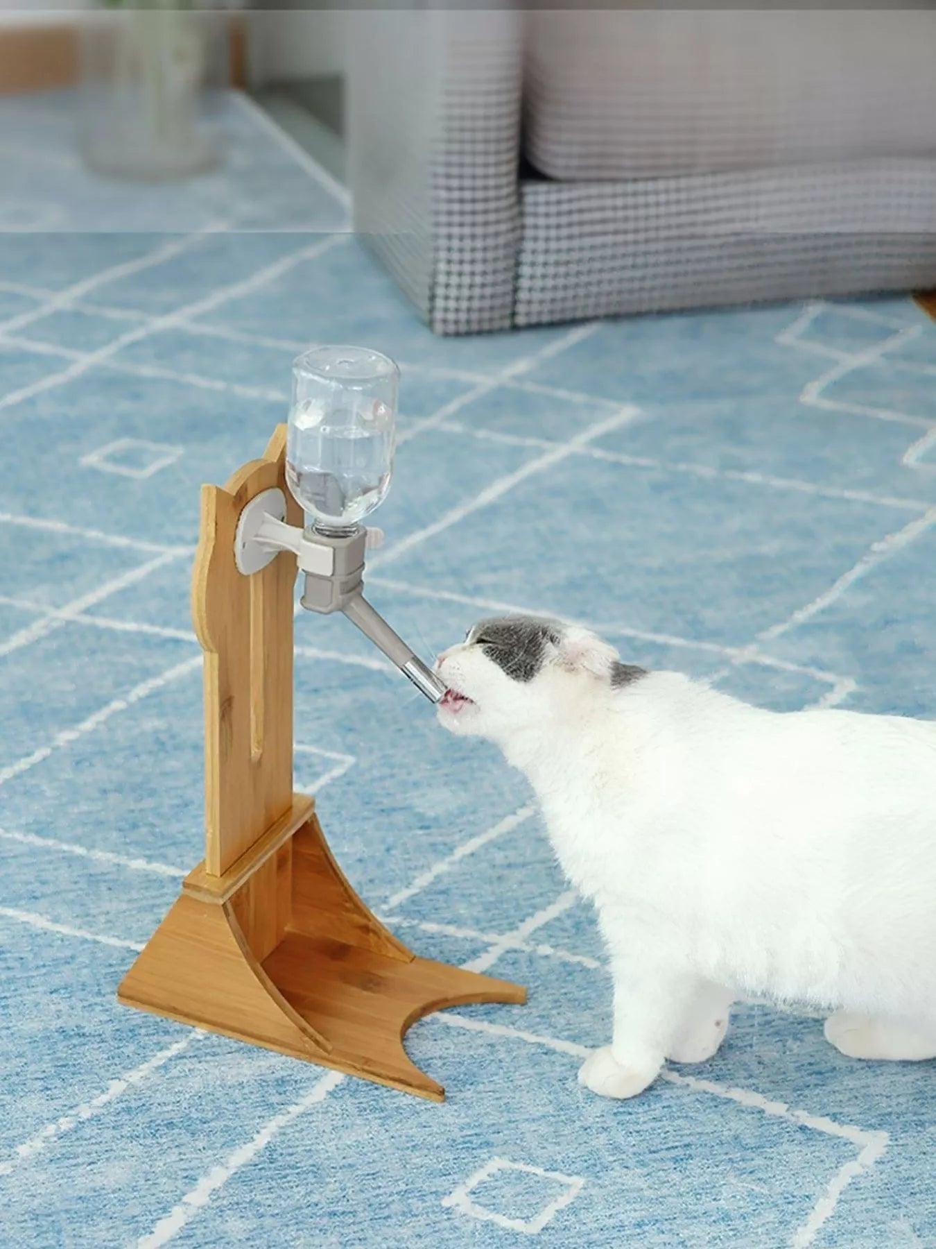 Wooden Pet Water Dispenser Elevated Durable Stylish Drinking Feeding Station