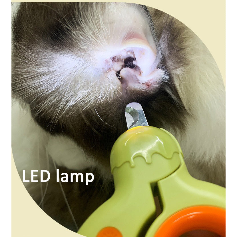 LED Pet Nail Clippers Safe Grooming Tool for Cats Dogs