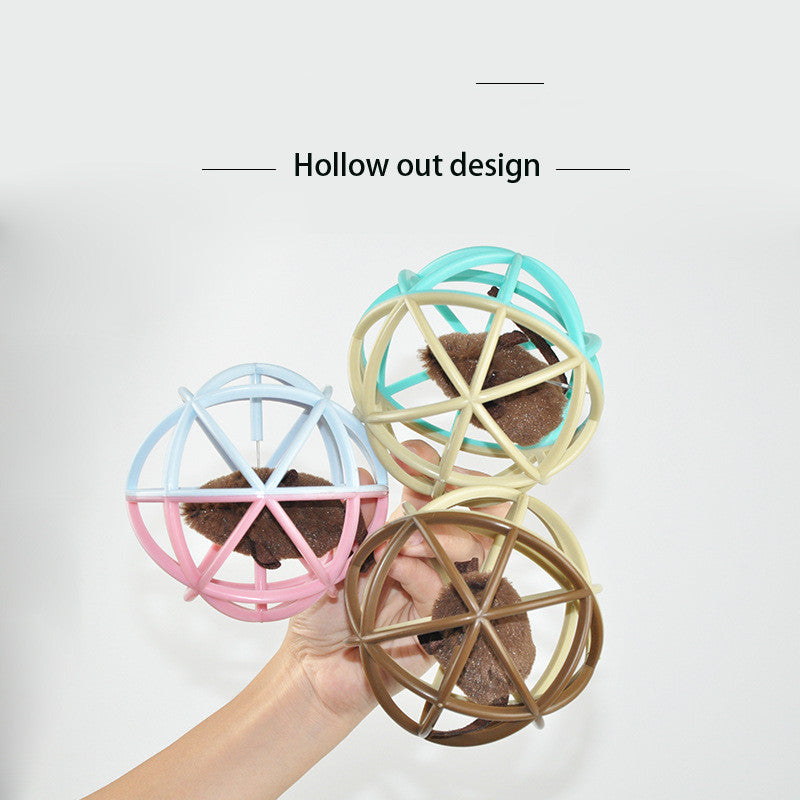Vocalizing Cat Toy Ball Cage for Interactive Pet Play Fun