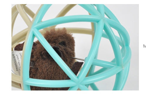 Vocalizing Cat Toy Ball Cage for Interactive Pet Play Fun