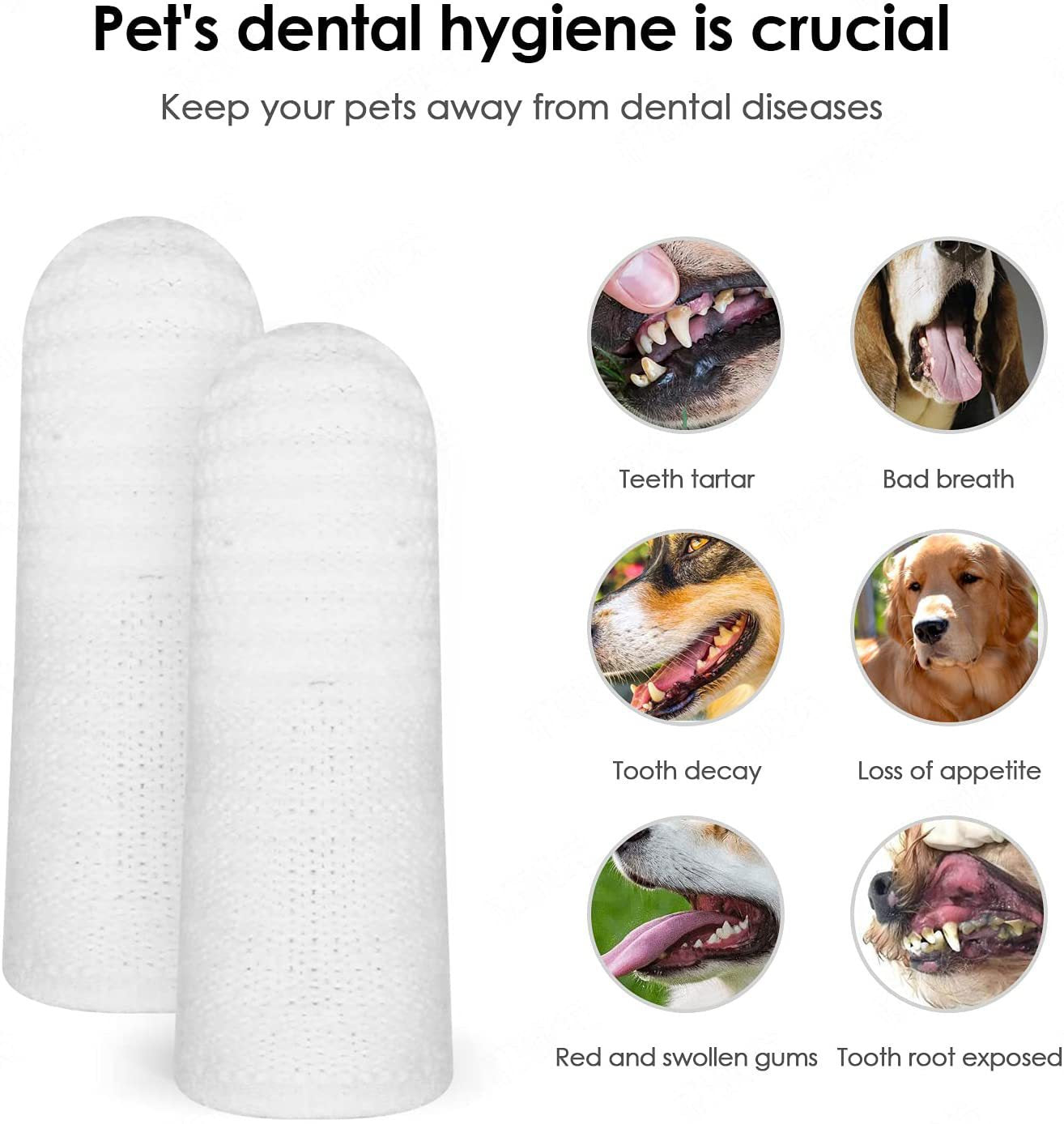 Pet Finger Toothbrush for Dogs and Cats Oral Care Tool