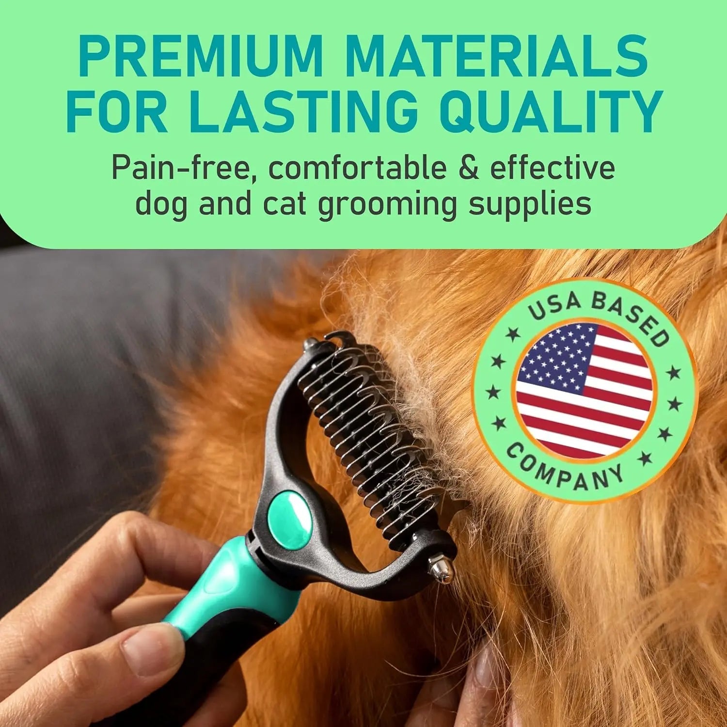 Dual-Sided Pet Grooming Rake Dematting Tool for Dogs and Cats