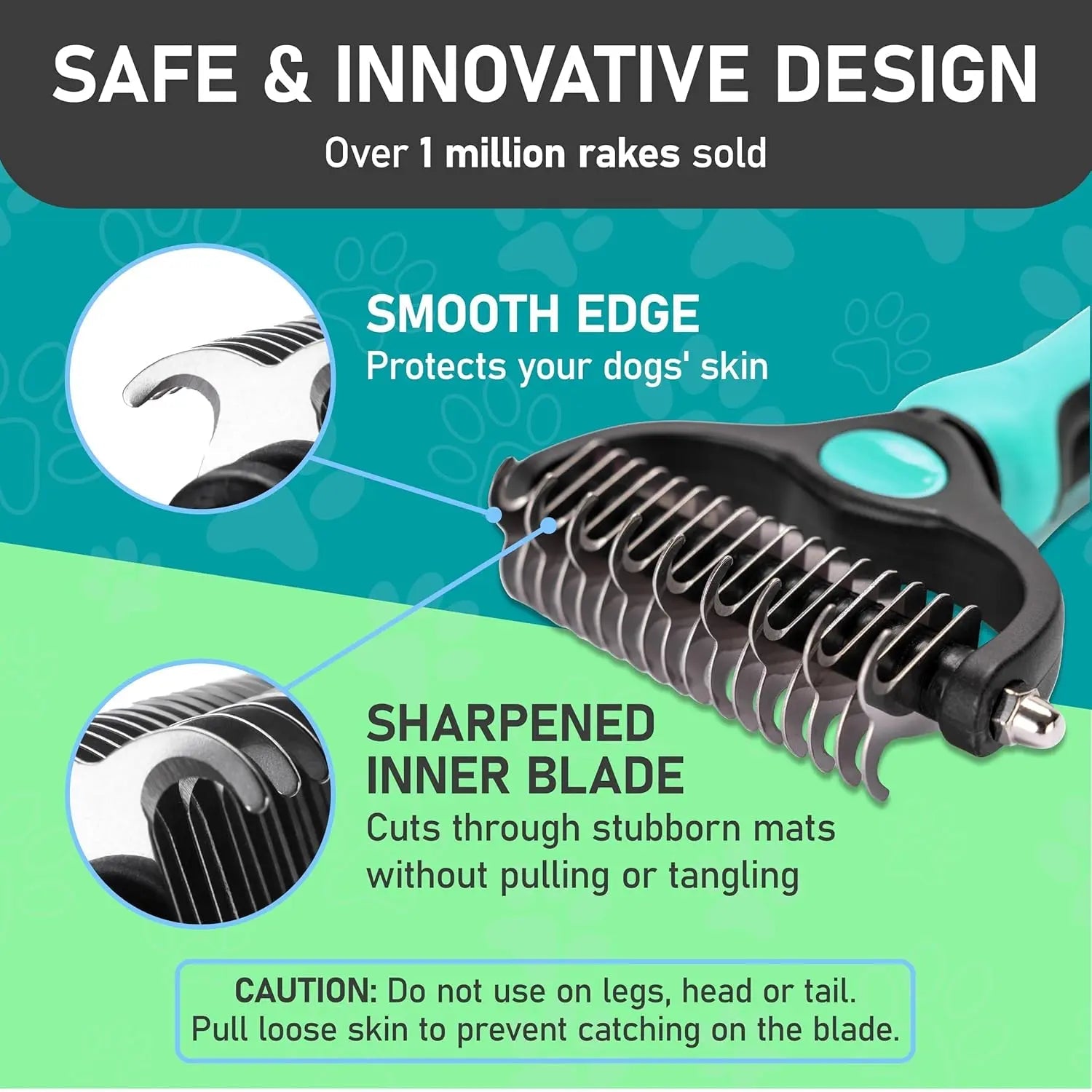 Dual-Sided Pet Grooming Rake Dematting Tool for Dogs and Cats