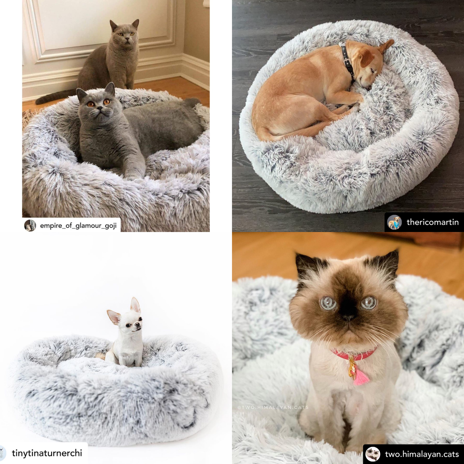 OrthoPlush Pet Bed Snowflake White Two Tone Comfortable Sleeping Cushion
