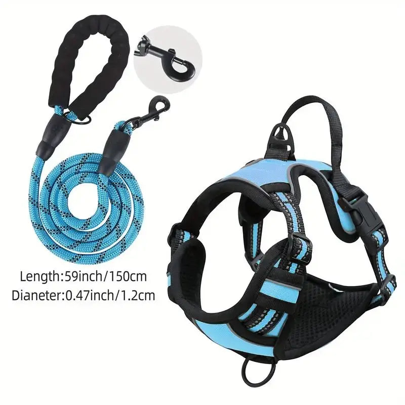 Reflective Service Dog Harness with Handle for Small Large Dogs