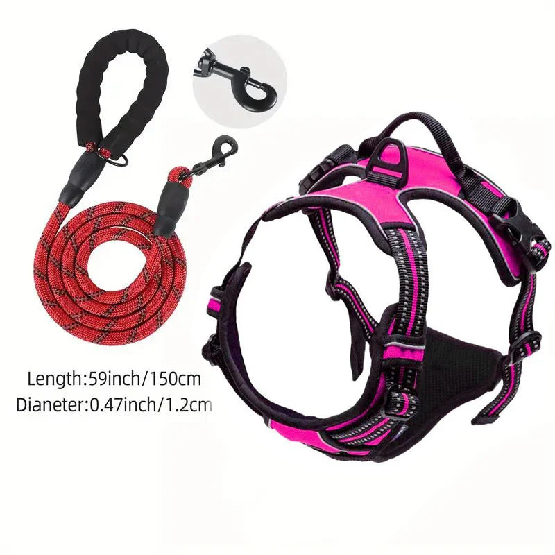 Reflective Service Dog Harness with Handle for Small Large Dogs