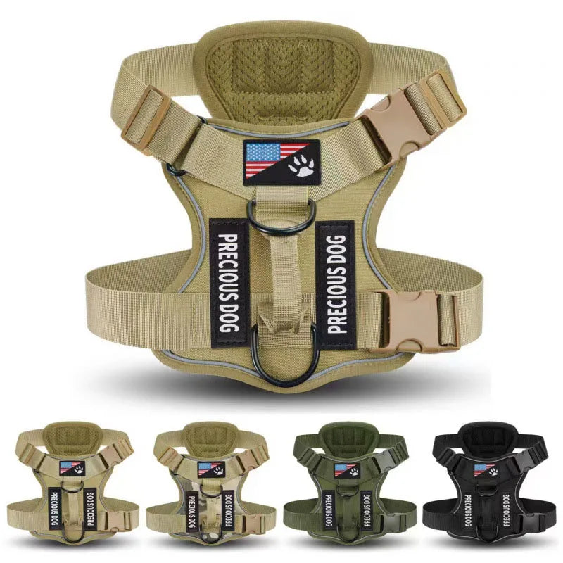 Tactical Reflective Dog Harness Heavy Duty Vest for Large Dogs
