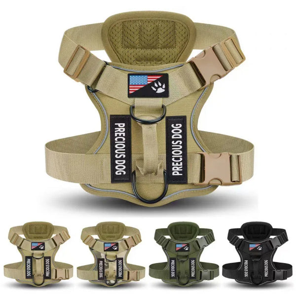Tactical Reflective Dog Harness Heavy Duty Vest for Large Dogs