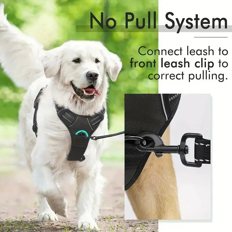 Reflective Service Dog Harness with Handle for Small Large Dogs