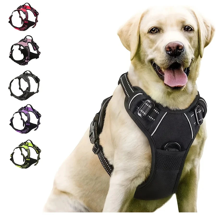 No Pull Reflective Dog Harness with Handle for Large Dogs