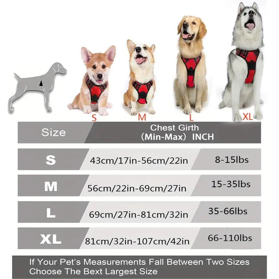 No Pull Reflective Dog Harness with Handle for Large Dogs