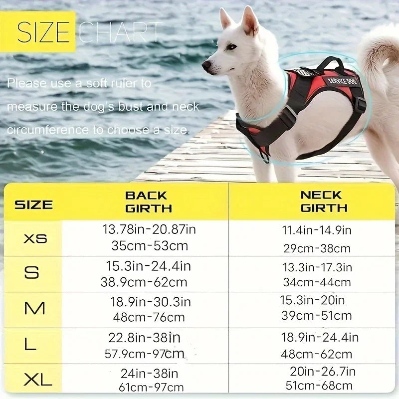 Tactical Reflective Dog Harness Heavy Duty Vest for Large Dogs