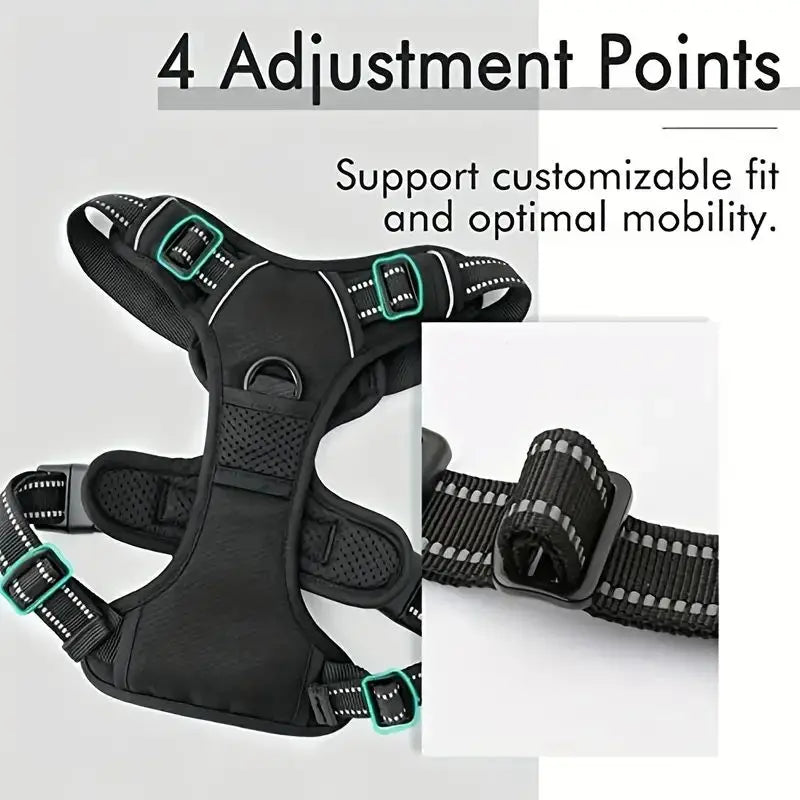 Reflective Service Dog Harness with Handle for Small Large Dogs
