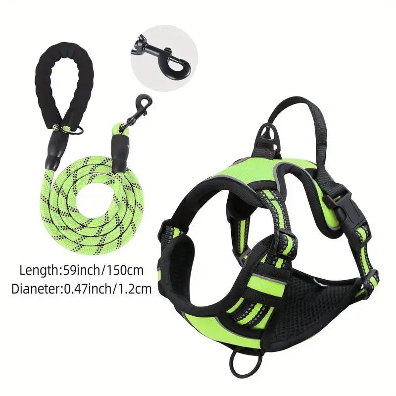 Reflective Service Dog Harness with Handle for Small Large Dogs