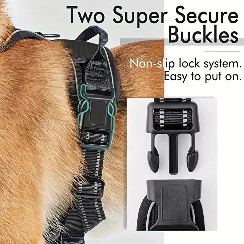 Reflective Service Dog Harness with Handle for Small Large Dogs