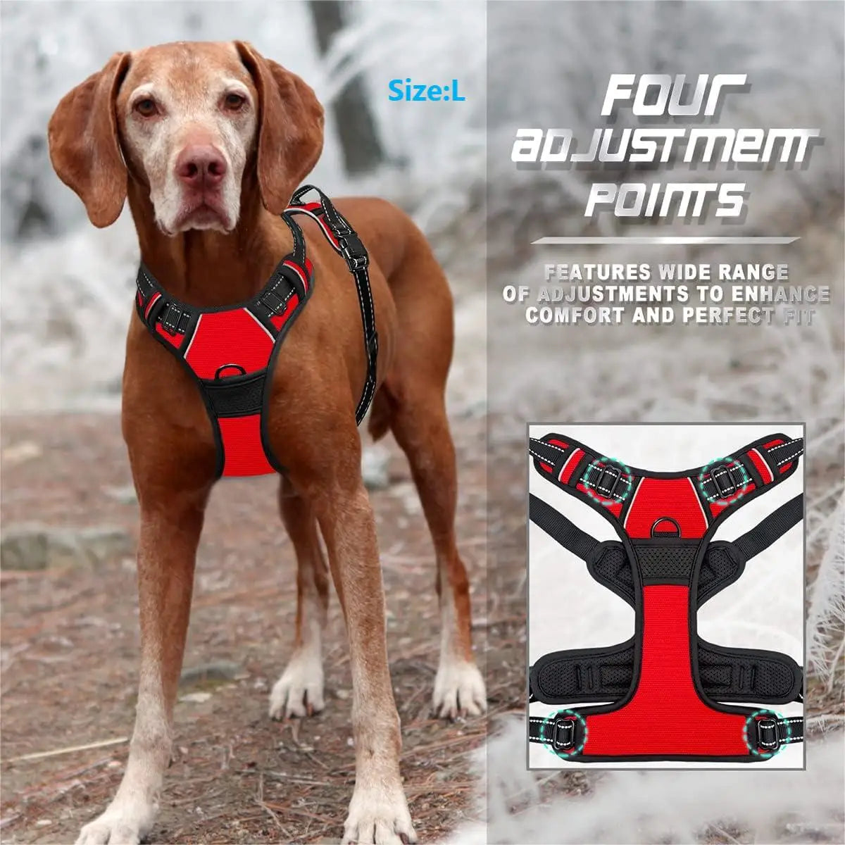 No Pull Reflective Dog Harness with Handle for Large Dogs