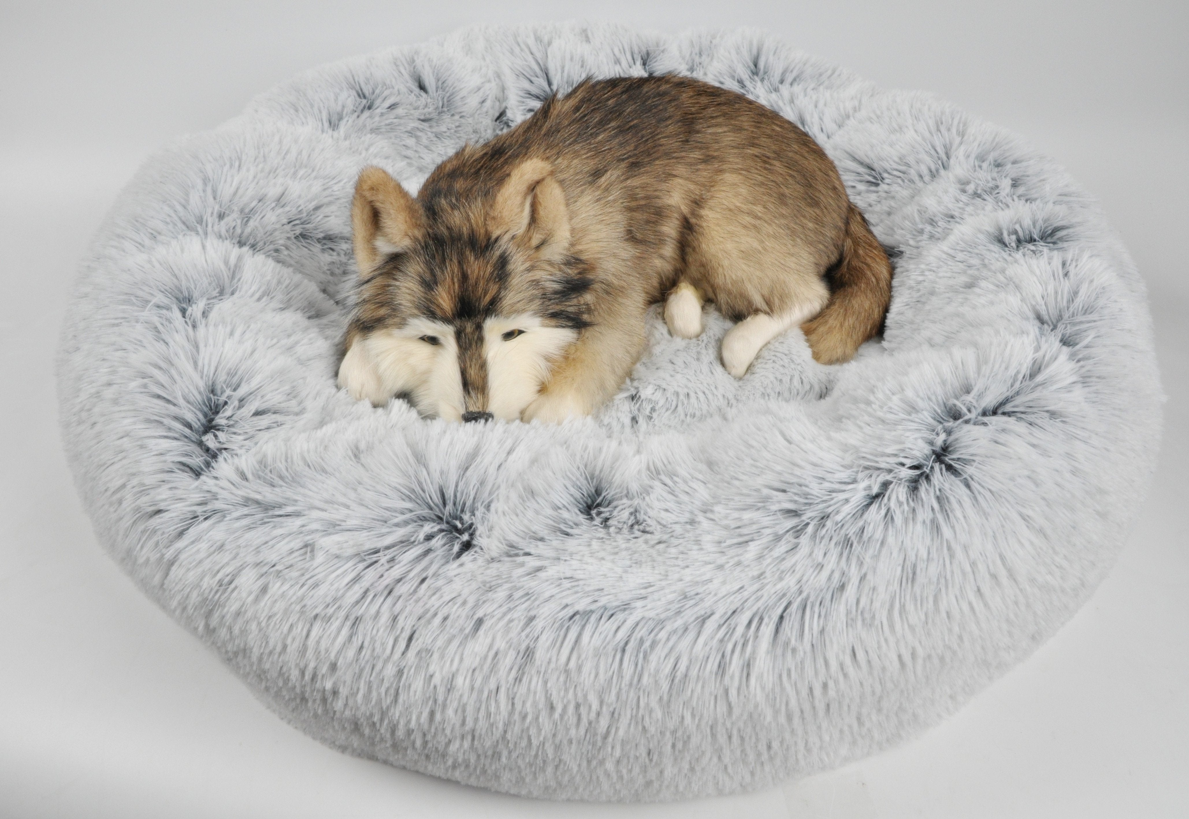 OrthoPlush Pet Bed Snowflake White Two Tone Comfortable Sleeping Cushion
